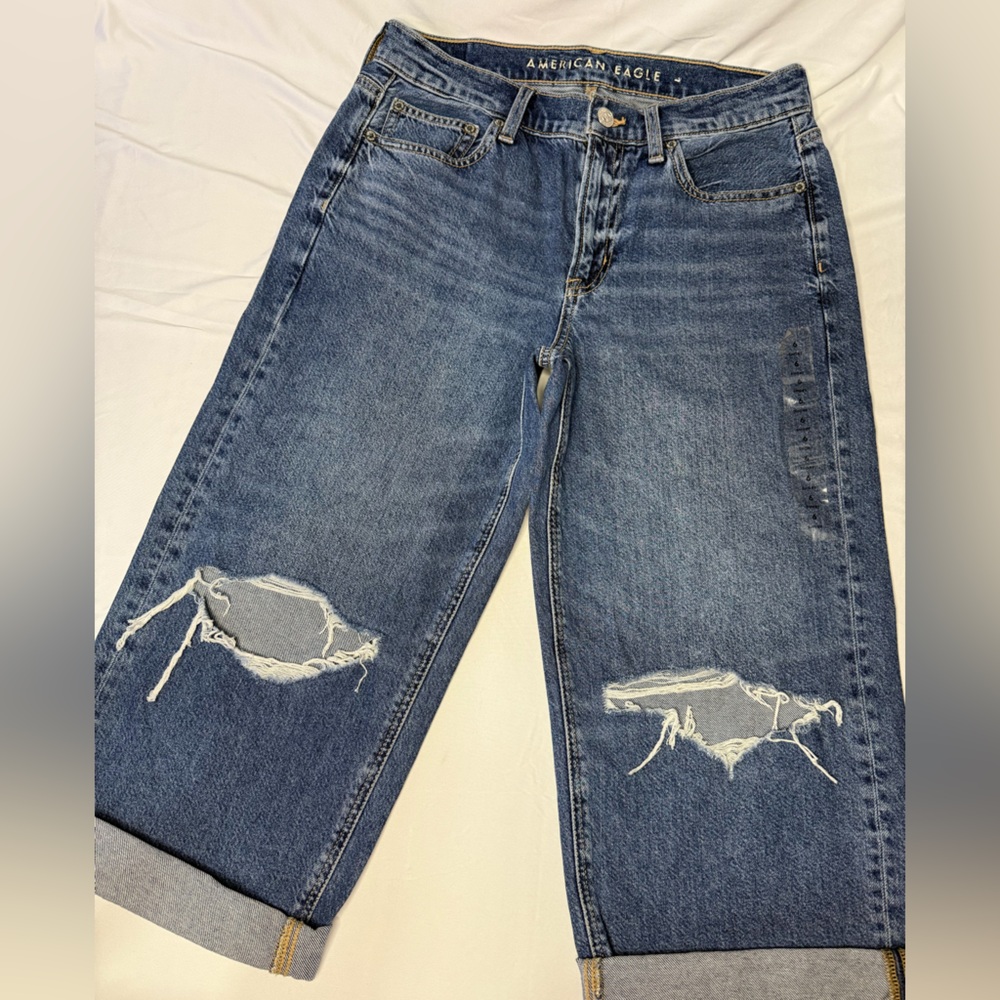 American Eagle Outfitters Blue Ankle Cropped Jeans
